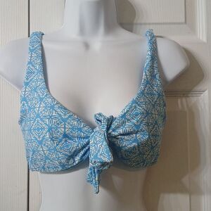 O'neill  Sydney Tile Mavericks Bikini Top blue white  Sz M NWT Wear 2 ways